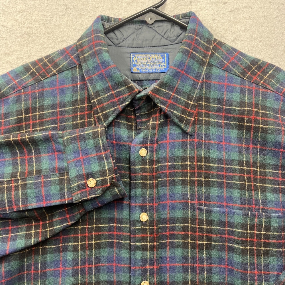 Vintage Pendleton Shirt Mens Large Hunting Brodie Tartan Plaid Virgin Wool USA